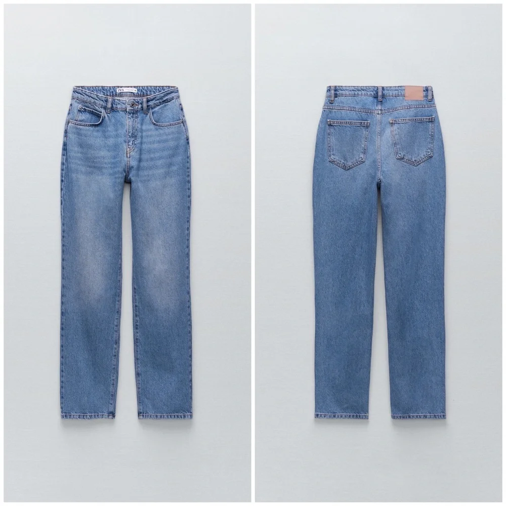 🏷️ SOLD •ZARA • Super High Rise Straight Leg Z1975 Jeans • 10 - Picture 5 of 15